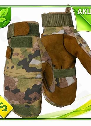 Ve зимові рукавиці kiborg softshell new version мультикам для військових рибалок мисливців теплі рукав n6w_ver
