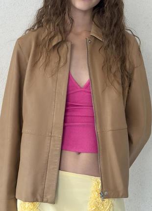 Куртка zara, натуральная кожа