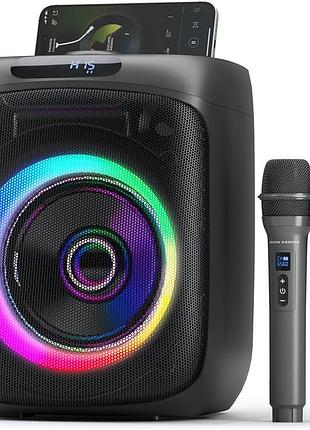 Караоке система green keeper gks60-c с беспроводными микрофонами, bluetooth