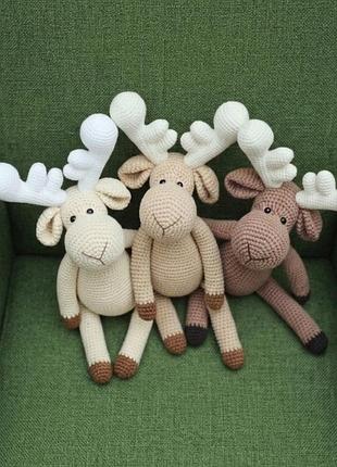 Іграшка лося амігурумі handmade. подарунок для дитини.