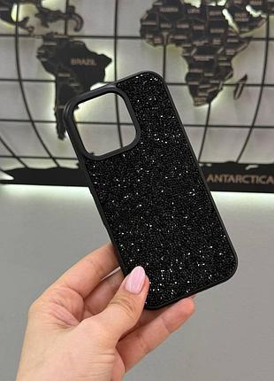 Чохол tpu swarovski з блиском для iphone 16 pro,преміум чохол зі стразами для айфона 16 про