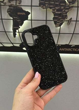 Премиум чехол со стразами для айфона 17,чехол tpu swarovski с блеском для iphone 17 (черный)