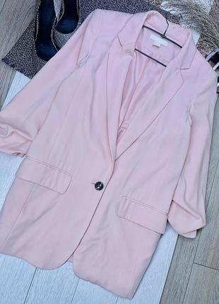 Літній піджак h&m s oversize тонкий піджак вільного крою подовжений піджак оверсайз з накладними кишенями