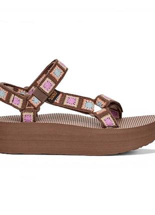 Жіночі босоніжки teva flatform universal crochet коричневий 37 розмір