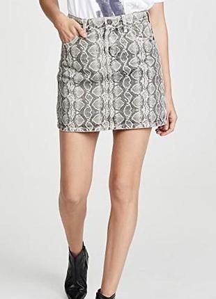 M-l джинсова спідниця рептилія зміїний принт міні h&m