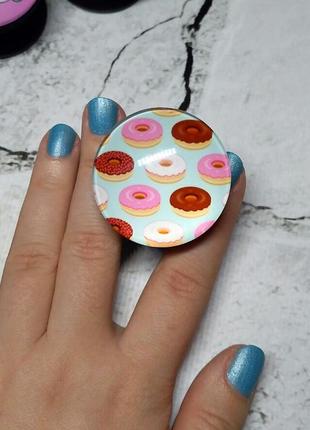Попсокет тримач для телефону пончики glass