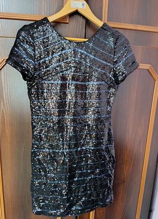 Невероятное нарядное платье в пайетки zara