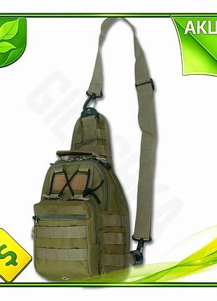 Ve сумка через плече kiborg new version з molle-системою койот для тактичного використання міська сумк n6w_ver