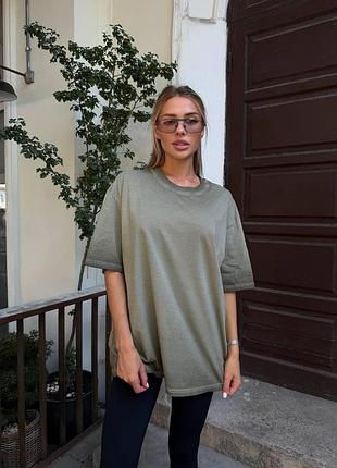 Футболка женская варенка оверсайз хаки
