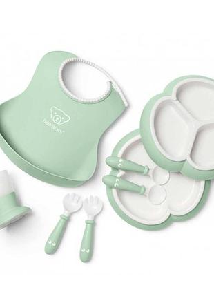 Набір дитячого посуду babybjorn 8 ел. powder green