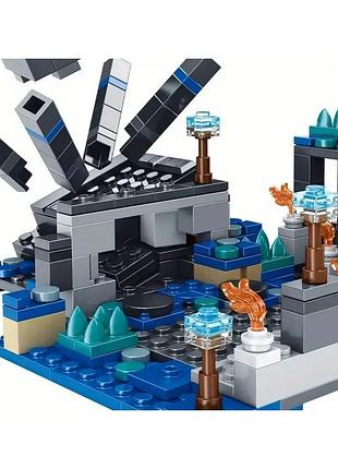 Конструктор minecraft для дітей «битва в глибинній темряві» — дитячий конструктор майнкрафт 437 деталей із фігурками 4