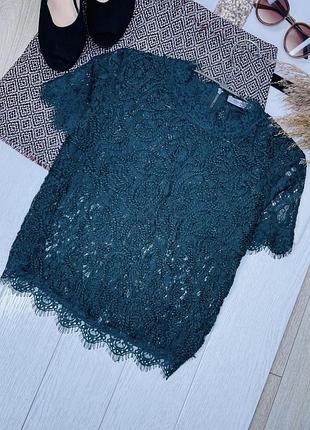Літня блуза zara s смарагдова блуза мереживна ажурна блуза пряма зара