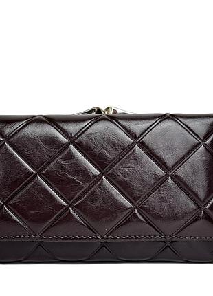 Модний гаманець натуральна шкіра коричневий арт.41088 coffee genuine leather (китай)