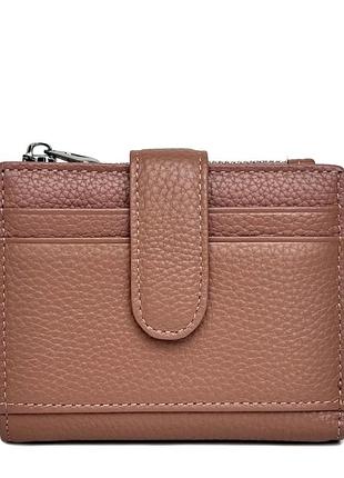 Гаманець на магніті натуральна шкіра пудровий арт.g3008 pink genuine leather (китай)