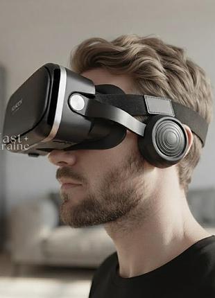 Окуляри віртуальної реальності з навушниками та мікрофоном vr shinecon, для ігор та відео 360°, jbv-12-black