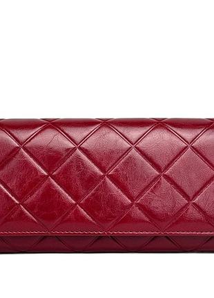 Гаманець стильний натуральна шкіра червоний арт.524288 red genuine leather (китай)