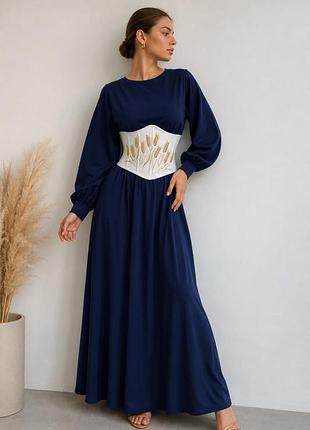 Женский корсет с вышивкой колоски s-xl m