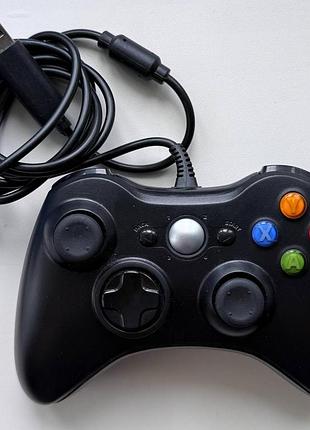 Геймпад xbox 360, rmc, черный, проводной, б/у