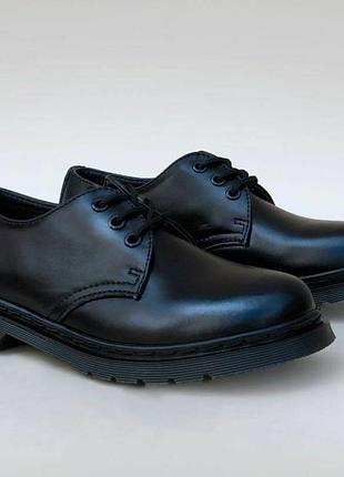 Чоловічі туфлі dr. martens 1461 mono стильні шкіряні дербі на шнурках демісезонні доктор мартінс моно класичне чоловіче взуття