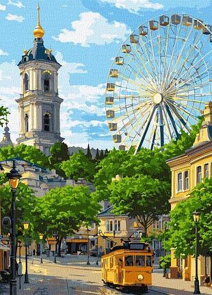 Картина за номерами - колесо і дзвіниця ©art_selena_ua идейка 40х50 см (kho6472)