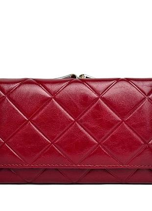 Гаманець на магніті натуральна шкіра червоний арт.41088 red genuine leather (китай)