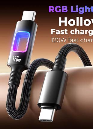 Кабель usb 120w type-c 6a usb type-c черный 1.5 м