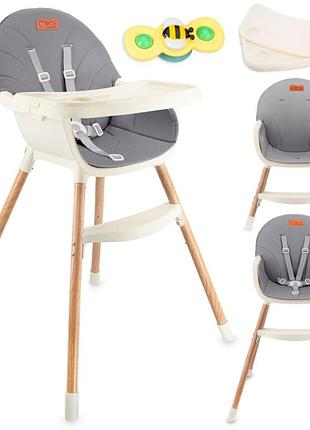 Стільчик для годування momi reki 2в1 grey