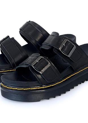 Женские босоножки dr. martens myles черные кожаные красивые открытые сандалии на каждый день доктор мартинс майлс обувь летняя жен