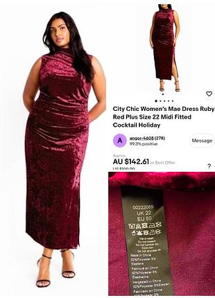 Шикарное бархатное платье без рукавов city chic mae plus size sleeveless crushed velvet dress, p. 22