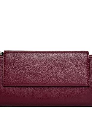 Женский горизонтальный кошелек натуральная кожа бордовый арт.g8832 winered genuine leather (китай)