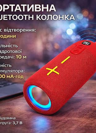 Бездротова bluetooth-колонка t&g з підсвіткою fm-радіо usb і microsd портативна колонка зі світломузкою для телефона