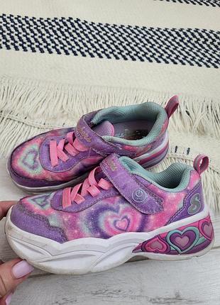 Кроссовки на девочку skechers lights светится подошва 27 размер,17 см