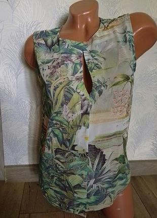 Шифонова блуза з вирізом крапелька
