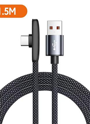 Кабель usb 100w 6a type-c usb type-c 90° 1.5 м