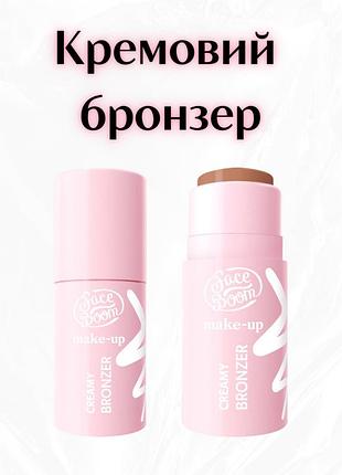 Bielenda faceboom make-up creamy bronzer stick 02 dark brown — кремовий бронзер у стіку для контурування