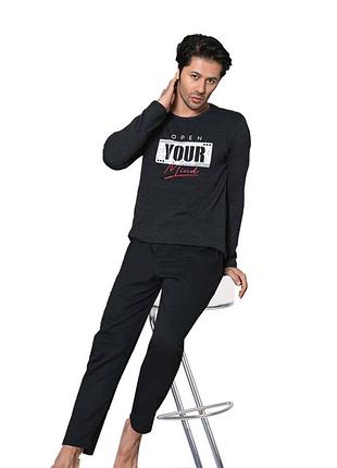 Пижама мужская теплая футер p7144 xxl