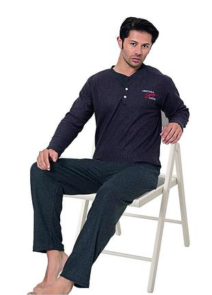 Пижама мужская хлопок теплая с51521 xxl