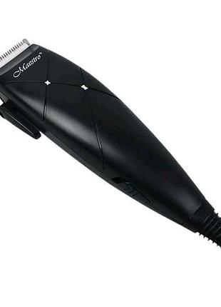 Машинка для пiдстригання 15вт мережева mr-654c-black тм maestro