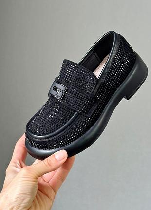 Красивые лоферы туфли для девочки