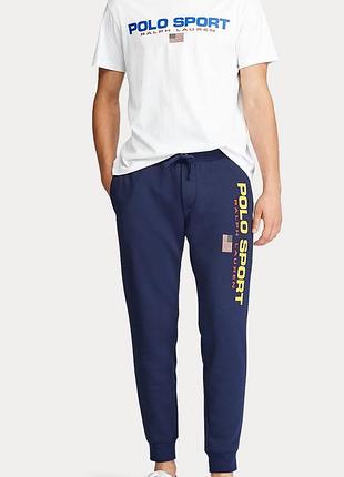 Штаны polo ralph lauren sport fleece jogger pant мужские спортивные с большим лого