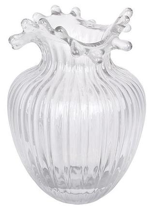 Ваза з прозорого скла ribbed bloom d12*17см