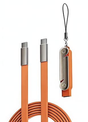 Кабель usb type-c type-c 240 w с складной подставкой 1.5 метра orange