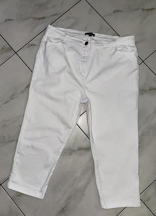 Белые женские укороченные джинсы капри бриджи шорты bonmarch xl-2xl (52-54)