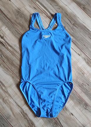 Синій спортивний суцільний купальник speedo endurance+, розмір m / 38