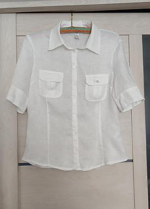 Легкая льняная рубашка блуза h&amp;m