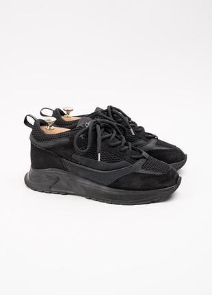 Кроссовки мужские кожаные cleens essential runner evo черные размер 42-43