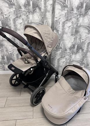 Cybex balios s lux 2025, 2 в 1 (люлька + прогулянковий блок), бежевий колір .