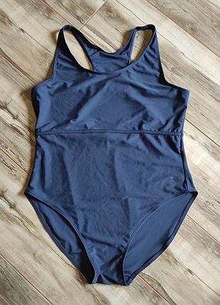 Темно-синій спортивний суцільний купальник slazenger, розмір uk 20 / 3xl–4xl