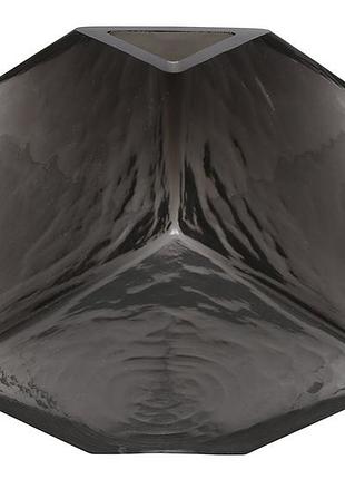 Скляна ваза у формі ромба 16*16*12см smoke graphite