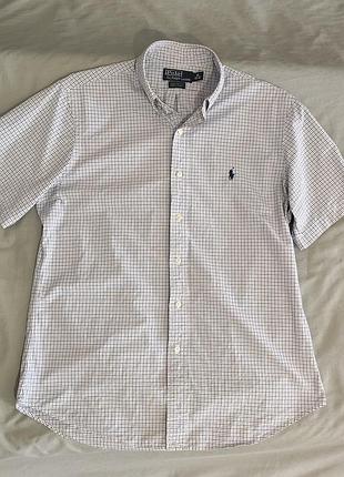 Сорочка чоловіча ralph lauren custom fit у клітинку, розмір l